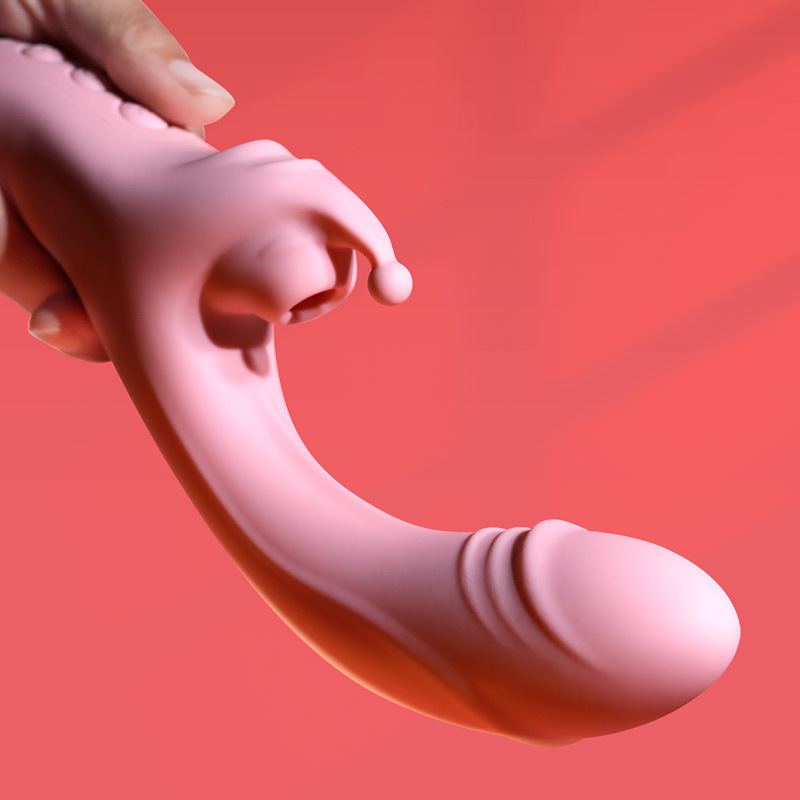 Sucking vibration rod, silicone internal vibration and external suction masturbation rod, female adult toy massage export full figure