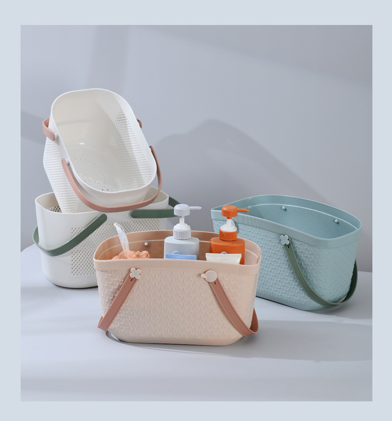 颜色可选手提塑料篮子洗澡蓝沐浴篮浴室洗浴篮收纳筐子小篮子浴筐详情35