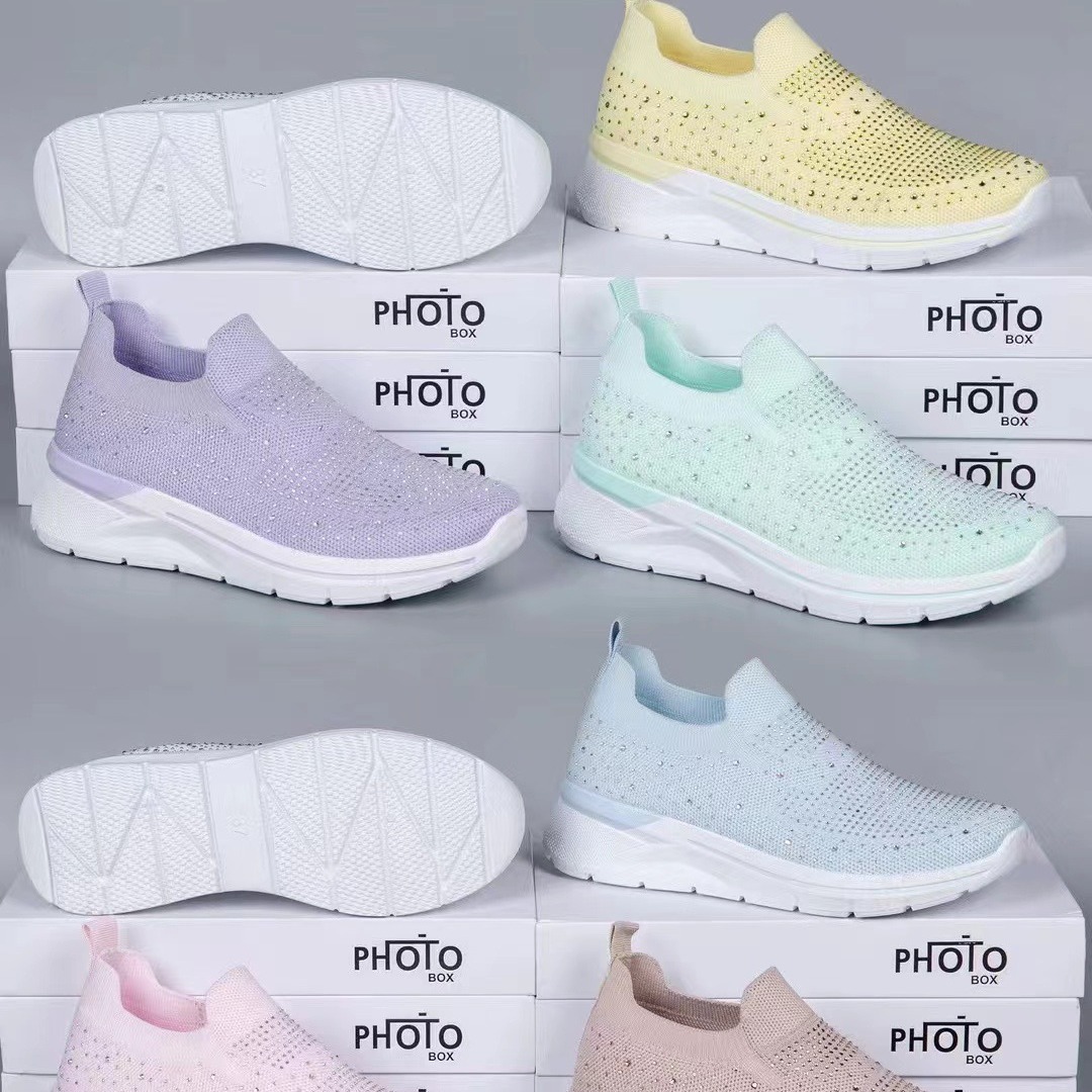 2024 Spring New women's sports shoes from Old Beijing: Woven shoes, breathable casual shoes, export shoes, and high-volume shoes