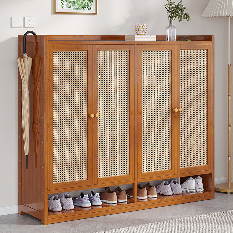 Shoe cabinet at the door, bamboo and wood dust-proof, outdoor shoe rack, entrance door, shoe storage, balcony, ins-style niche furniture for home use