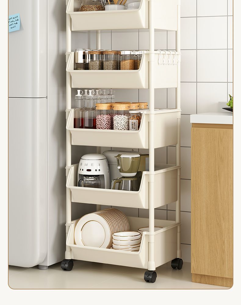 书架置物架家用多层书桌旁收纳书柜客厅零食杂物小推车多功能旋转详情34
