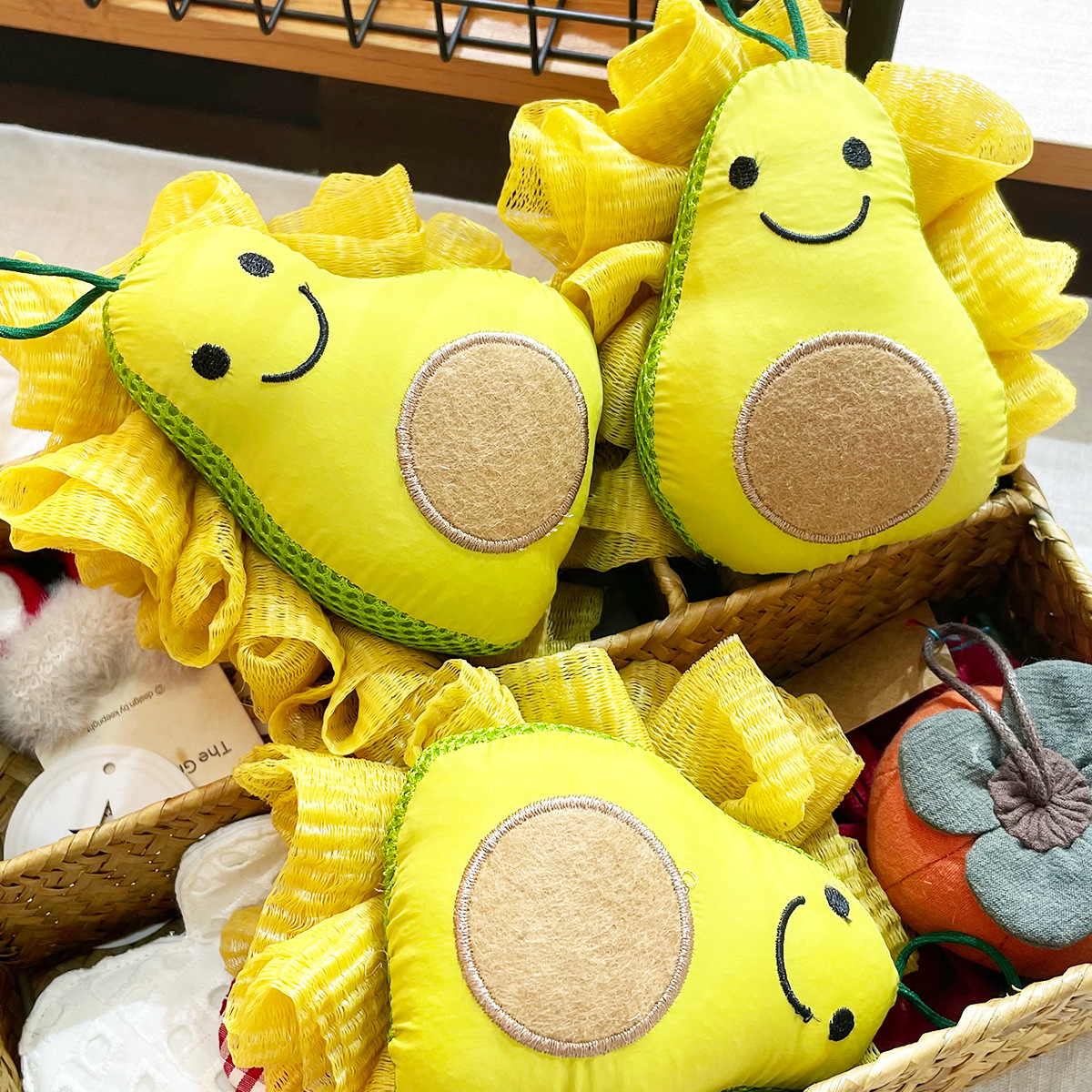 Avocado Non-Loose Foaming Bath Flower Girls Home Student Bath Ball Cute 2-In-1 Bath Scrub Specification drawing