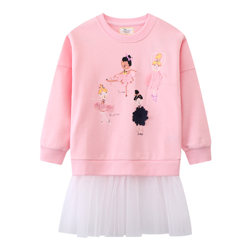 跨境货源秋季新品女童卫衣欧美风卡通刺绣中小童卫衣可爱童装上衣