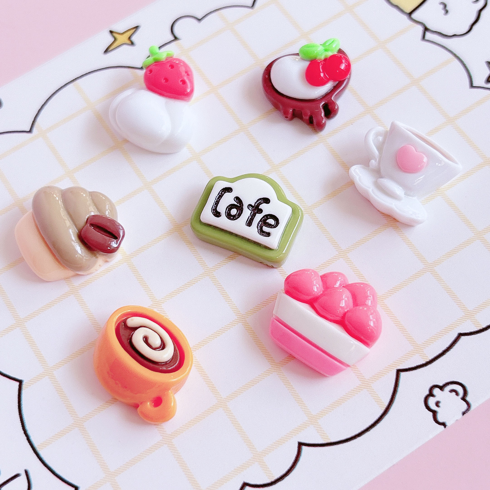 xn Enjoy Food and Play Decorative Accessories, handcrafted hair accessories with pendants, diy creative decorative material stickers Application Scenario