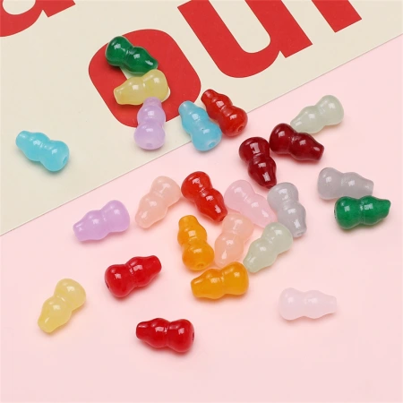 8x14mm glass imitation jade straight-hole gourd beads, diy handmade bracelet, necklace material package, jewelry accessories 8x14mm glass imitation jade straight-hole gourd beads, diy handmade bracelet, necklace material package, jewelry accessories