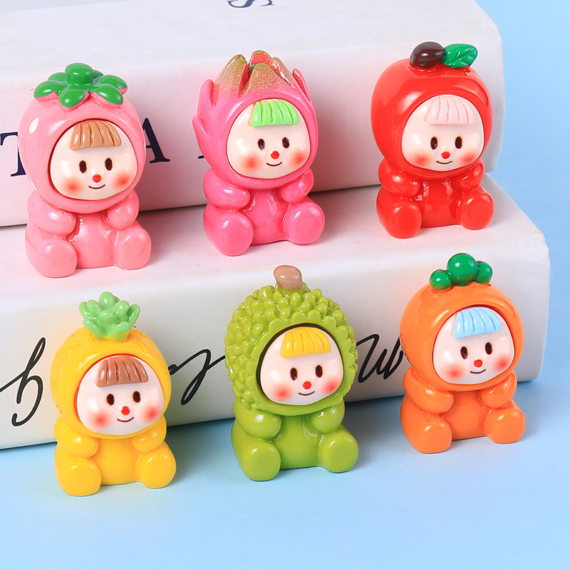 Resin Three-Dimensional Cartoon Fruit Multi-Sister Diy Accessories Key Chain Pendant Car Decoration Hand Decoration