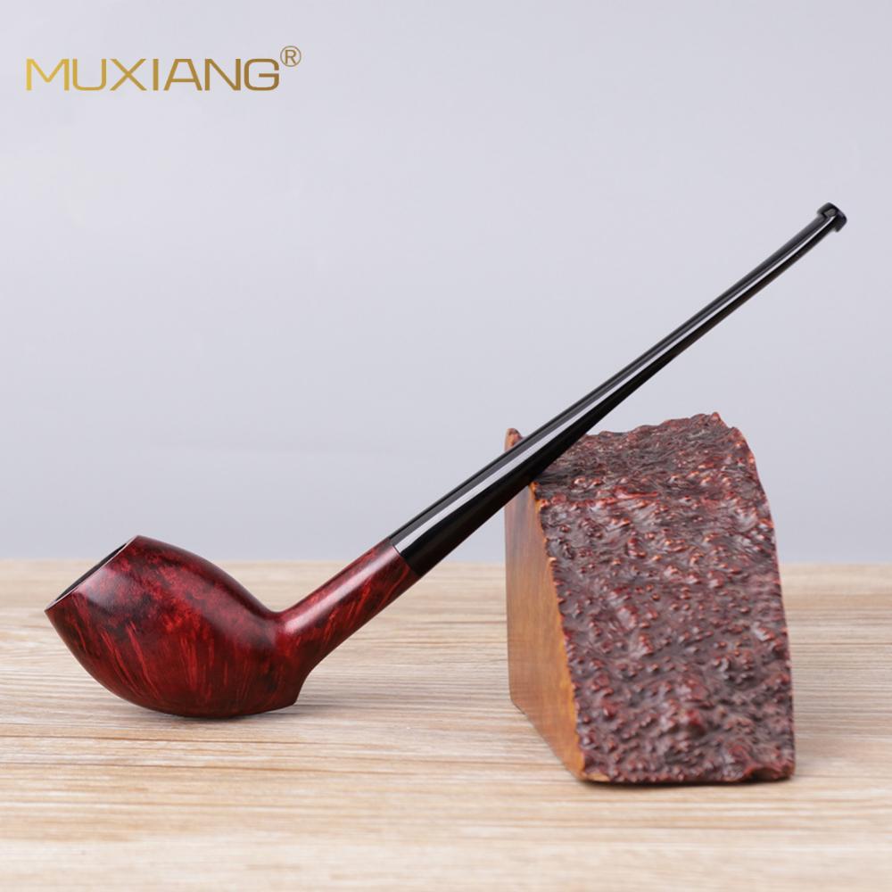 木香实木烟斗木质长柄阅读斗郁金香款3mm过滤外贸石楠木烟斗跨境
