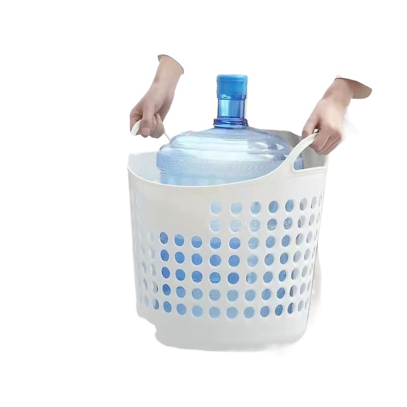 折叠脏衣篓家用卫生间浴室透气镂空北欧风衣裤脏衣篮收纳筐风白底实物图