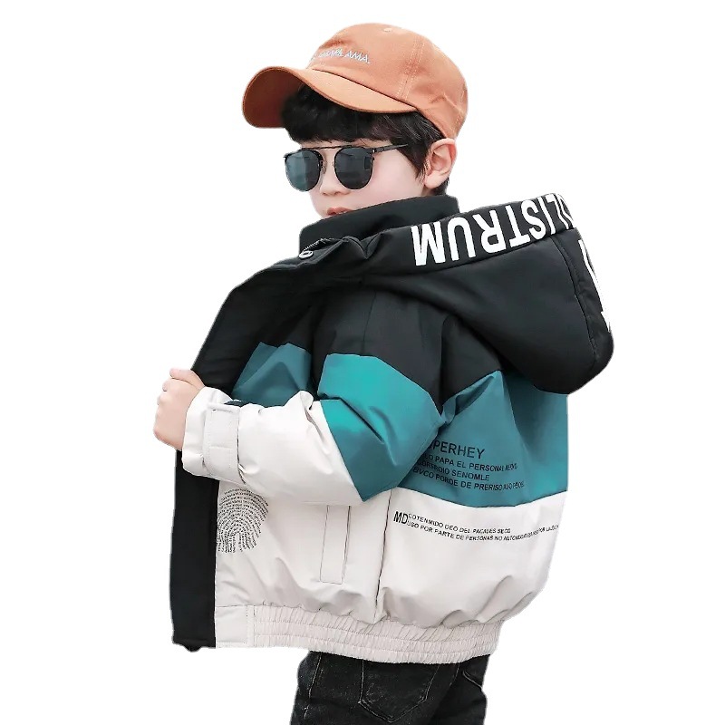A short winter cotton-padded jacket for boys, a thick and warm Korean-style casual cotton-padded jacket for big kids, and a cool and stylish top for little boys Item Picture
