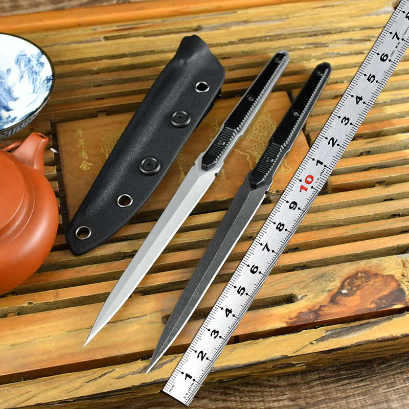 跨境HN9破冰锥小刀K鞘多用途便携刀具户外一体龙骨防身440C钢茶针