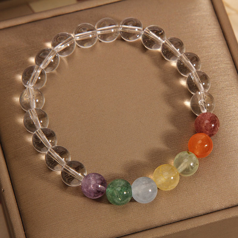 天然白水晶手链女ins小众轻奢高级感彩色多宝手串送女友闺蜜礼物