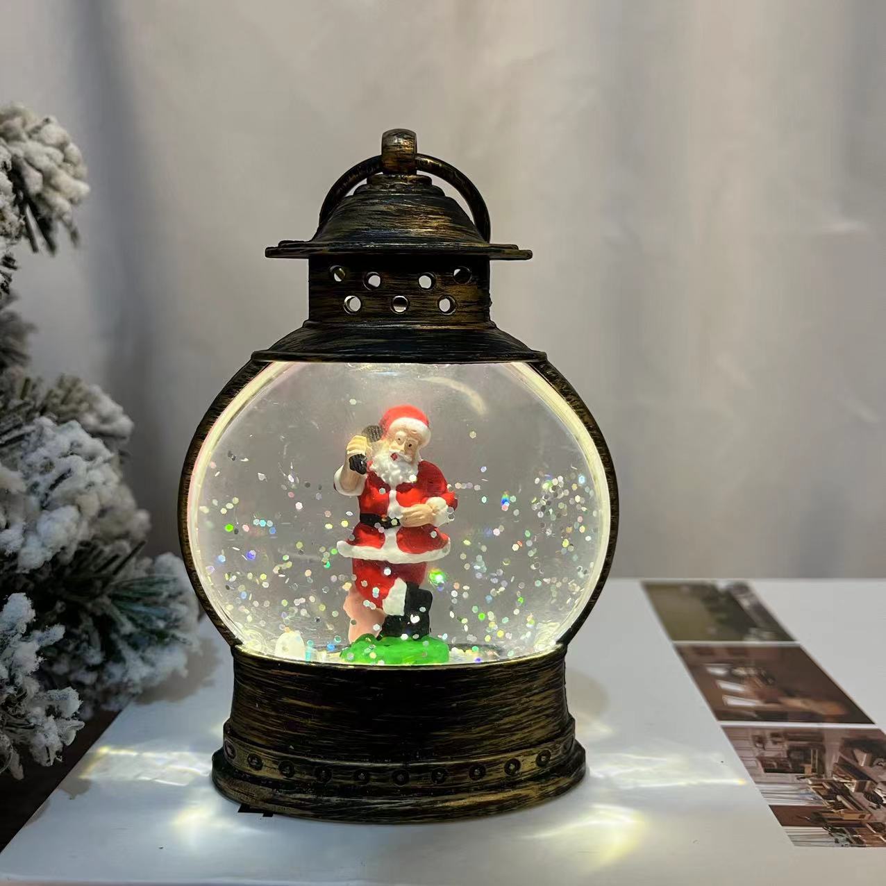 Manufacturers Direct Sales Across The Border Christmas Burst Water Oval Horse Light Night Light Creative Gift Small Wind Lights Specification drawing