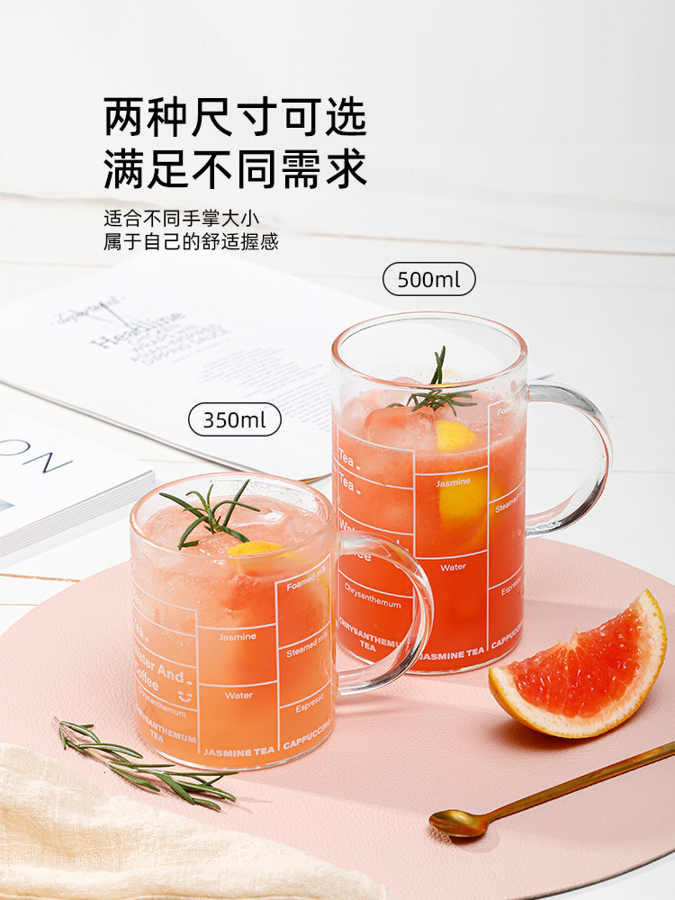 Gint Garter Glass With Handle Juice Cup Children Instagram Wind High Appearance Level Tea Large Capacity Influencer Cup details Picture