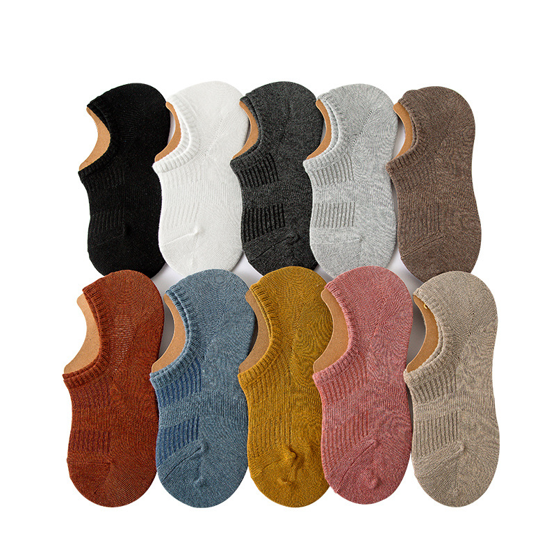 New style socks: Women's boat socks, women's shallow mouth invisible socks, spring and summer women's solid color cotton socks, Japanese-style strip women's socks, short socks Item Picture