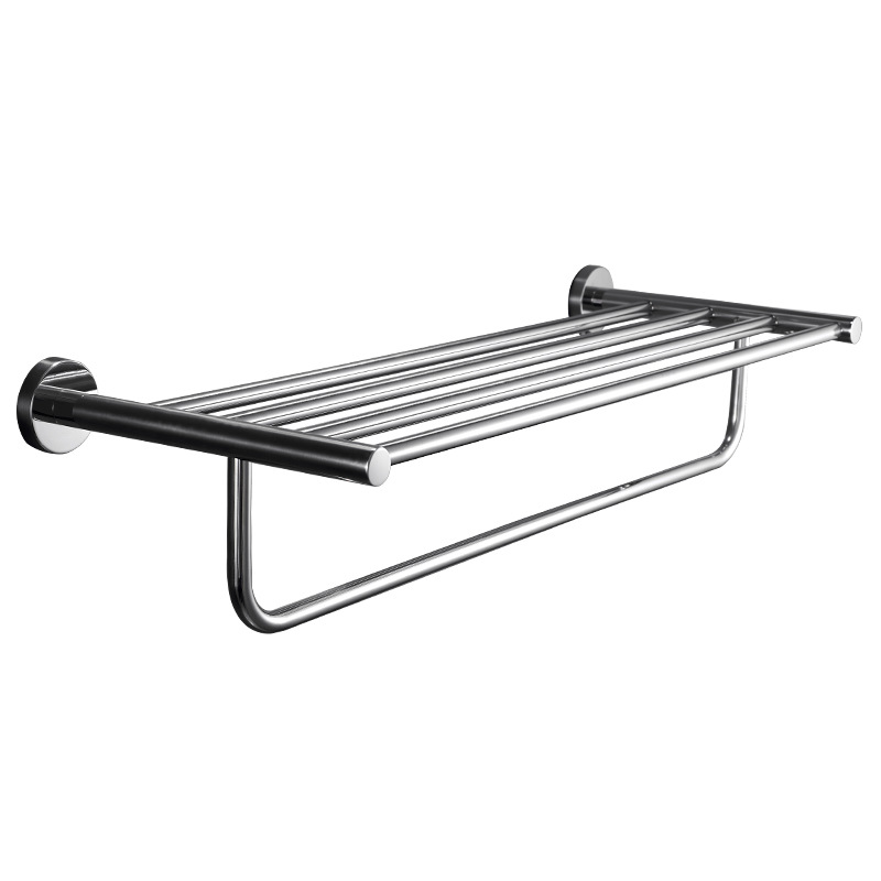 304 stainless steel towel rack, bath towel rack, wall-mounted bathroom, bathroom storage rack, bathroom hardware hanging set Item Picture