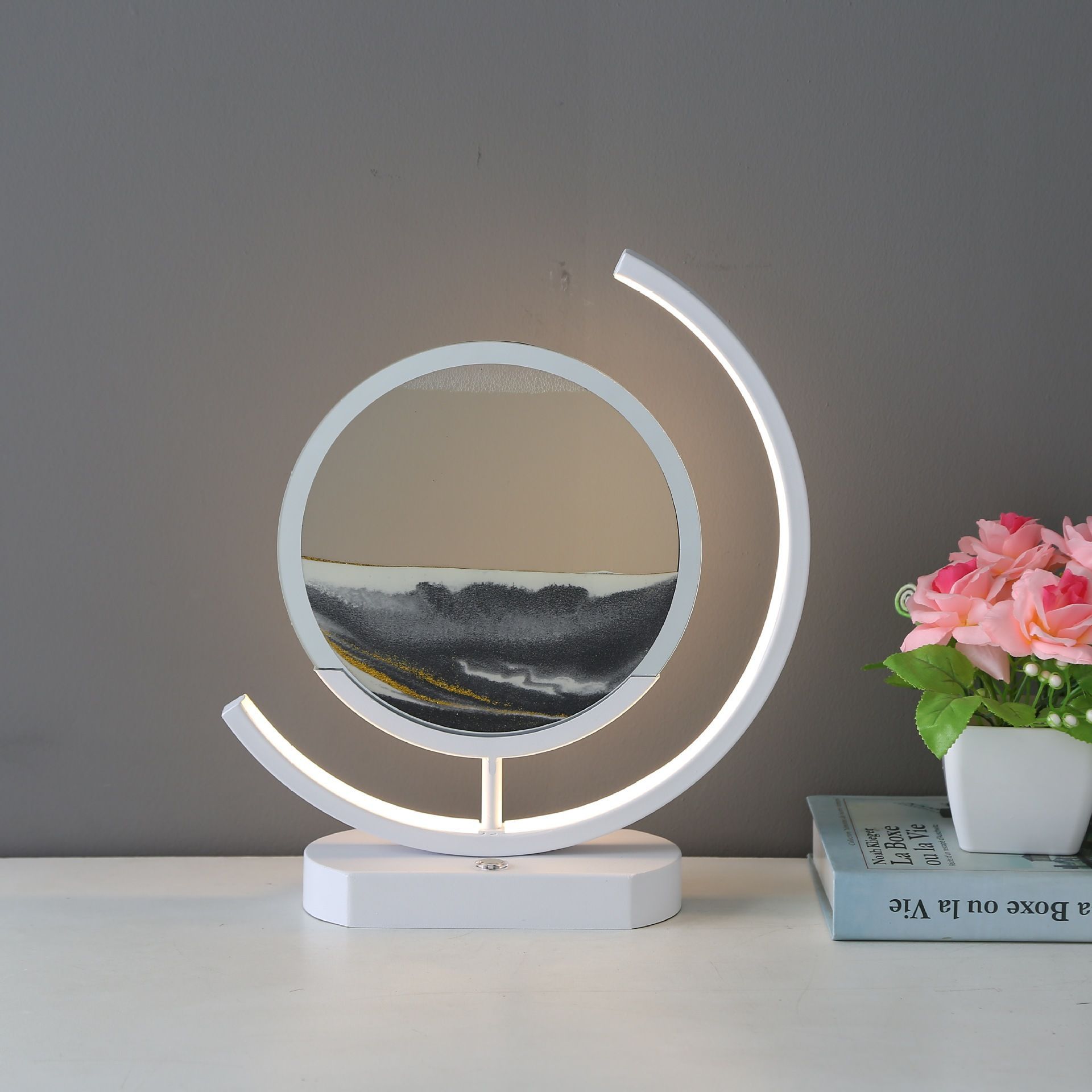 Relieve stress 3D sand table lamp, creative office living room bedroom decorative light, ambient light, one night light, 3d stereoscopic details Picture