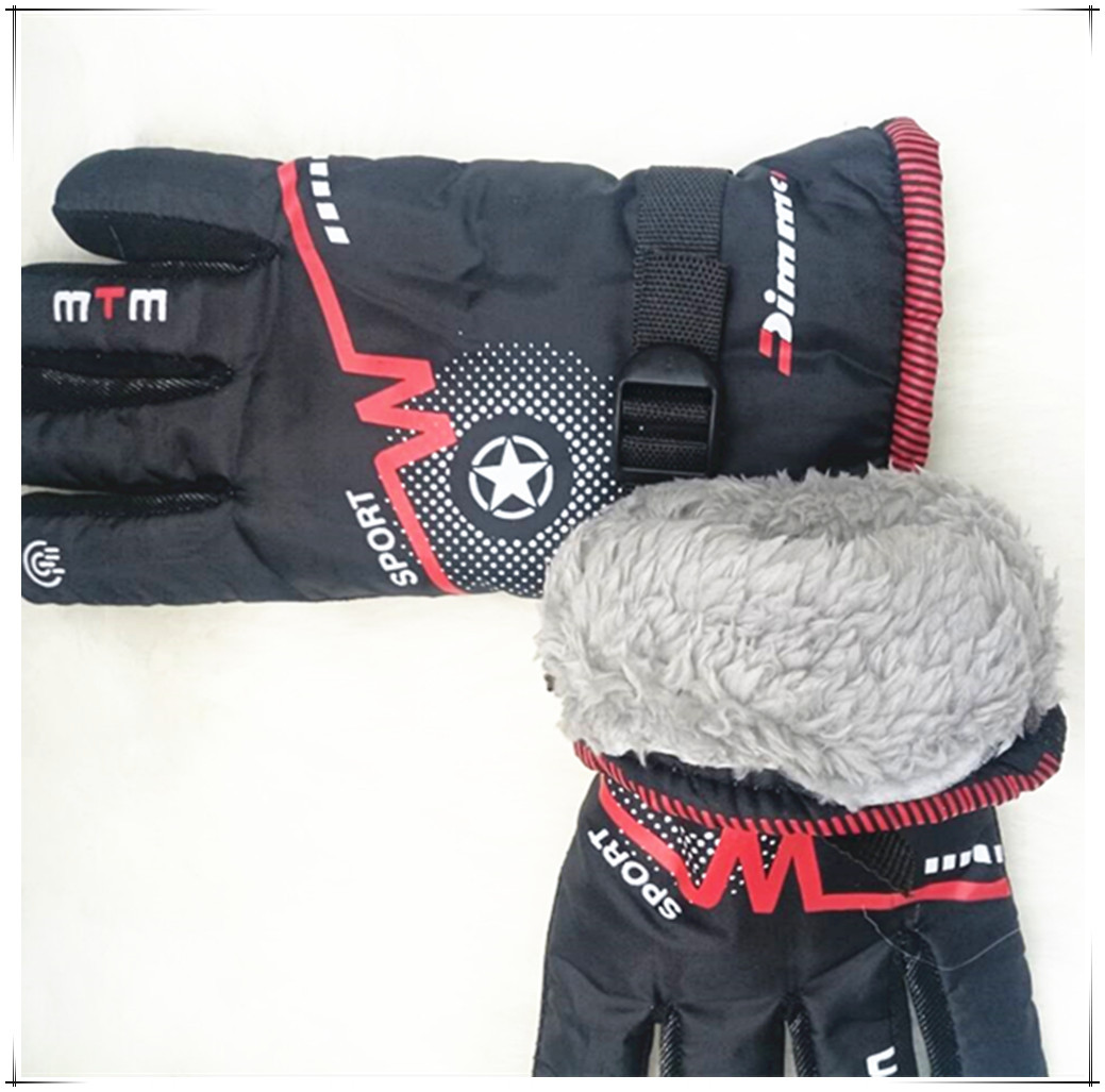 Cross-border men's warm gloves, outdoor skiing, motorcycle and electric bike riding gloves, riding with fleece and thickened, wholesale details Picture