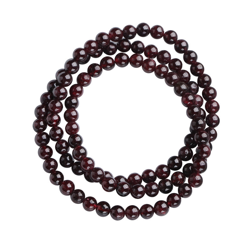 5.5mm natural purple-toothed garnet bracelet multi-circle women's style Indian purple three-circle crystal bracelet accessory wholesale Item Picture