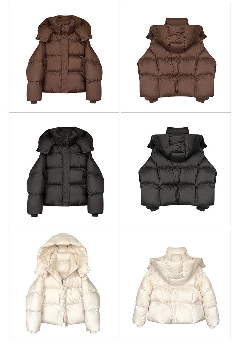 White duck down jacket for women with a high-end winter feel, high down filling short thickened duck down jacket for women, workwear down jacket pic 9