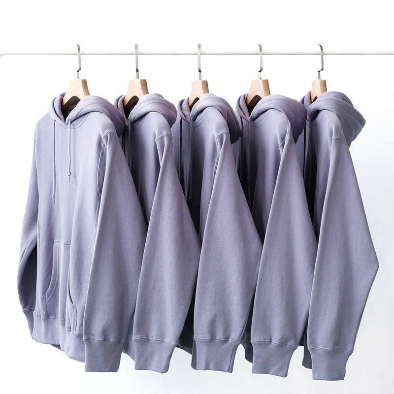 Custom-made 450g Korean cotton Morandi series heavyweight coat, ins thickened men's and women's autumn and winter hooded sweatshirt for men Item Picture