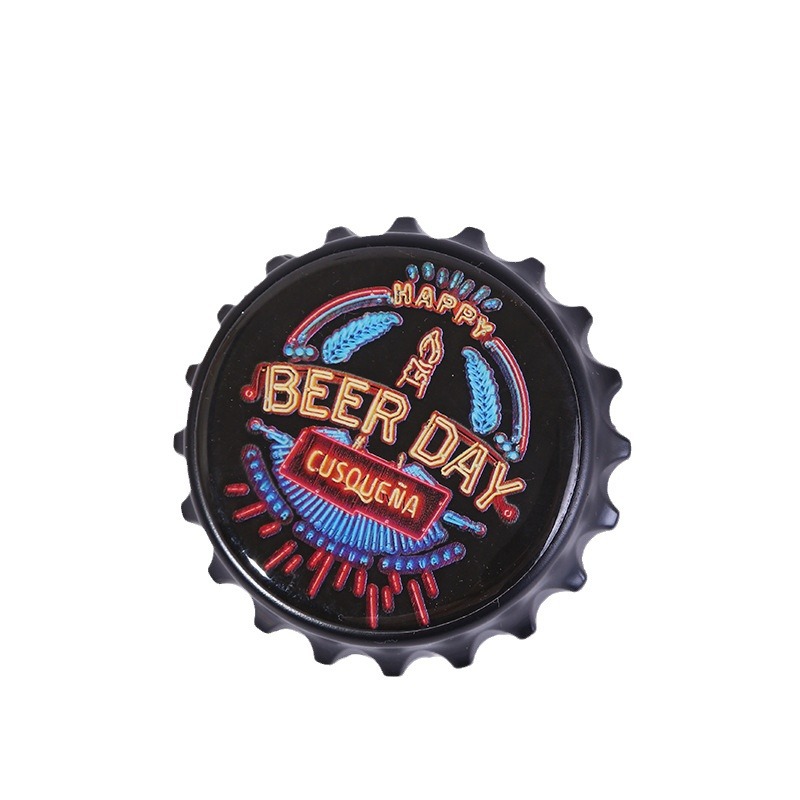 Tapa de botella de cerveza creativa industrial retro viento abridor de botellas refrigerador pegatinas magnéticas tendencia magnética refrigerador pegatinas magnéticas al por mayor Item Picture