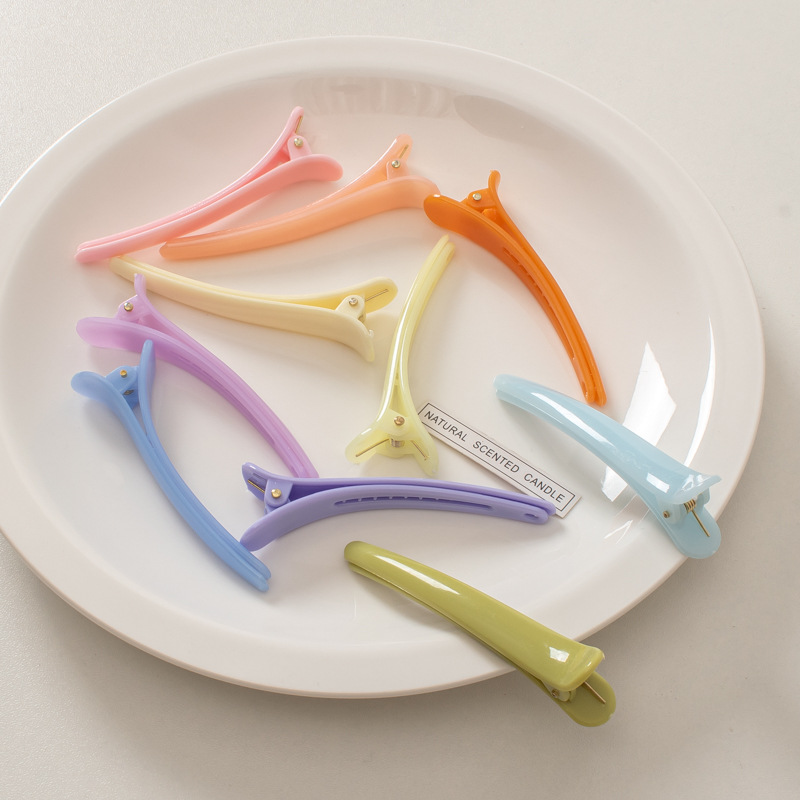 10 cargador coreano versión jelly color largo de una palabra clip duckbill clip para lavar la cara clip para el cabello roto clip de flequilla clip para el estilo de cabello Specification image