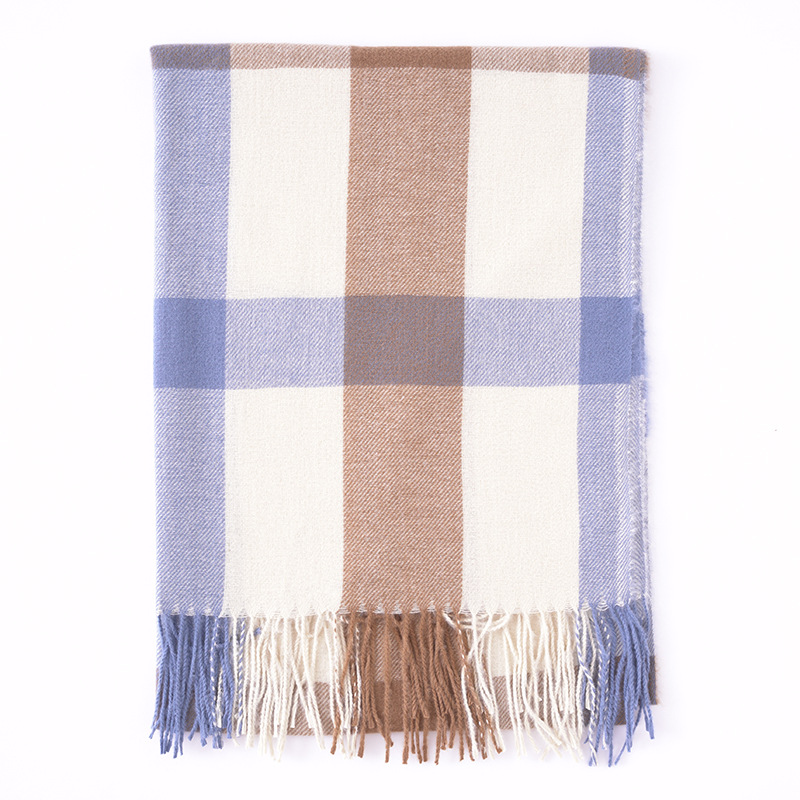 Autumn And Winter 2022 New Plaid Scarf Japan And South Korea Sweet Wind Imitation Cashmere Scarf Women Warm Bib Fashion Shawl Item Picture