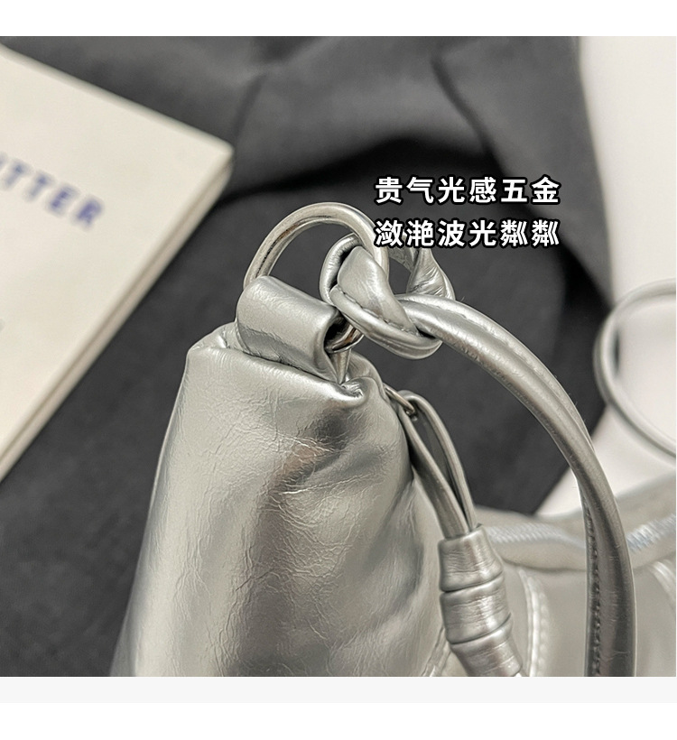 跨境外贸牛角包女包新款潮简约时尚斜挎饺子包百搭单肩箱包皮具男士手提包详情4