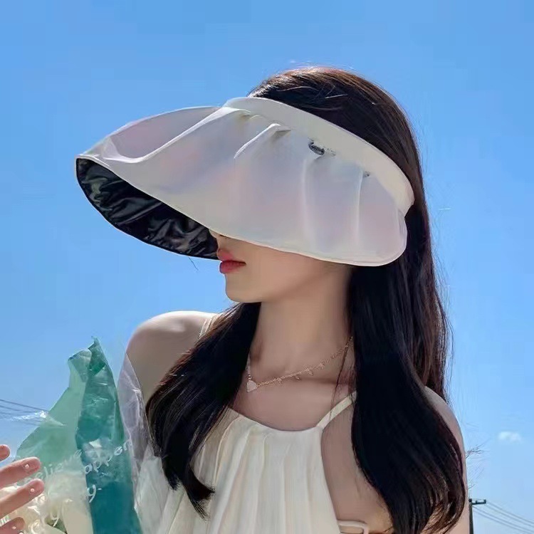 Vinyl Korean Summer Headband Sunshade Sunblock Female Uv Protection Empty Top Outdoor Net Red Sun Hat Summer Korean Specification drawing