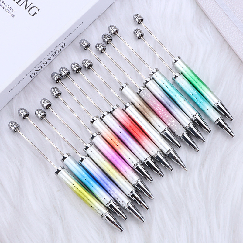 New Diy Beaded Pen Uv Electroplated Star Glitter Gradual Beaded Ballpoint Pen Personalized Hand-Beaded Gift Pen Specification drawing