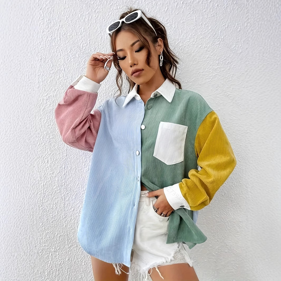 The eye-catching corduroy coat with European and American style is a must-have in the wardrobes of European and American girls. You'll instantly become a fashionable ICON when you go out full figure