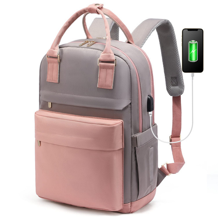 2025 Cross-border Girls' backpack, fashionable large-capacity laptop bag, portable mommy travel backpack, schoolbag details Picture