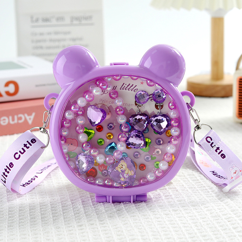 Children's necklace jewelry set, girls' accessories, cartoon princess gemstone necklace, high-end box, birthday gift in stock Specification image