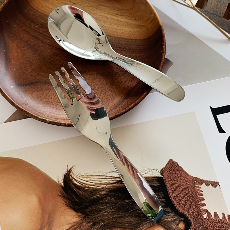 316 Stainless Steel Spoon Tableware For Children And Students Portable Thickened Flat Spoon For Household Large Spoon Head Dinner Spoon Specification drawing