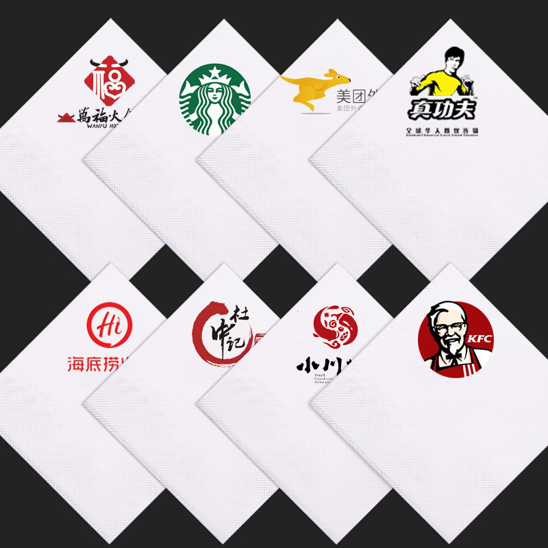 Advertising tissues in bulk, full boxes, can be printed with logos. Customized napkins for restaurants, hotels, milk tea takeout, square towels made details Picture