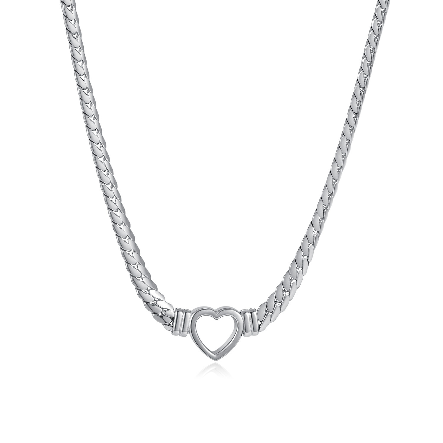 Opk Jewelry European And American Fashion Fashion Stainless Steel Snake Bone Chain Personality Exaggerated Ins Style Love Titanium Steel Necklace Woman Item Picture