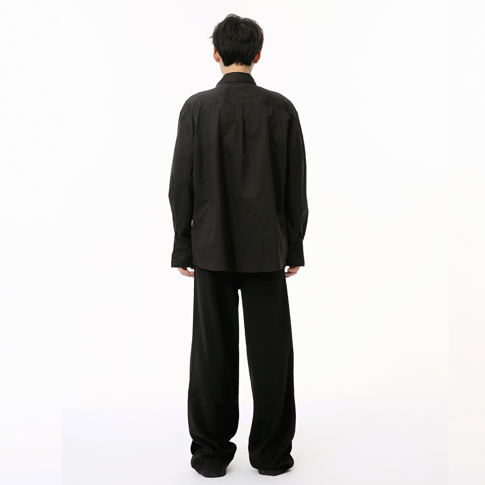 MTLCLOTHES men's Wear: 2024 Autumn Collection New French deconstructed cross-design sense, elegant solid color shirt trend Application Scenario