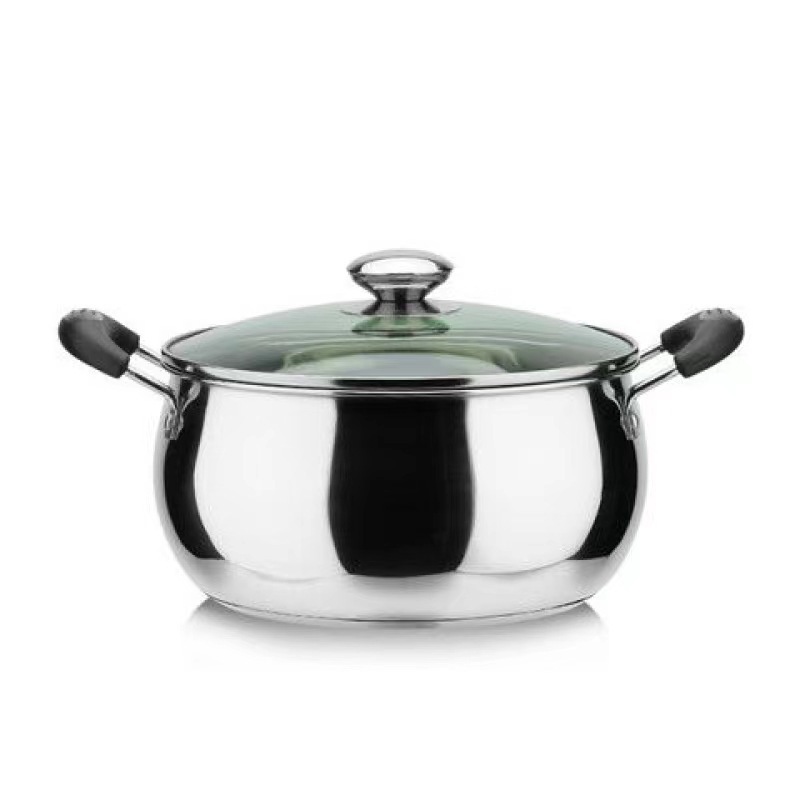 Wholesale of stainless steel thickened pearl soup pot, large belly pot, induction cooker soup pot, gas stove and milk pot from the manufacturer details Picture