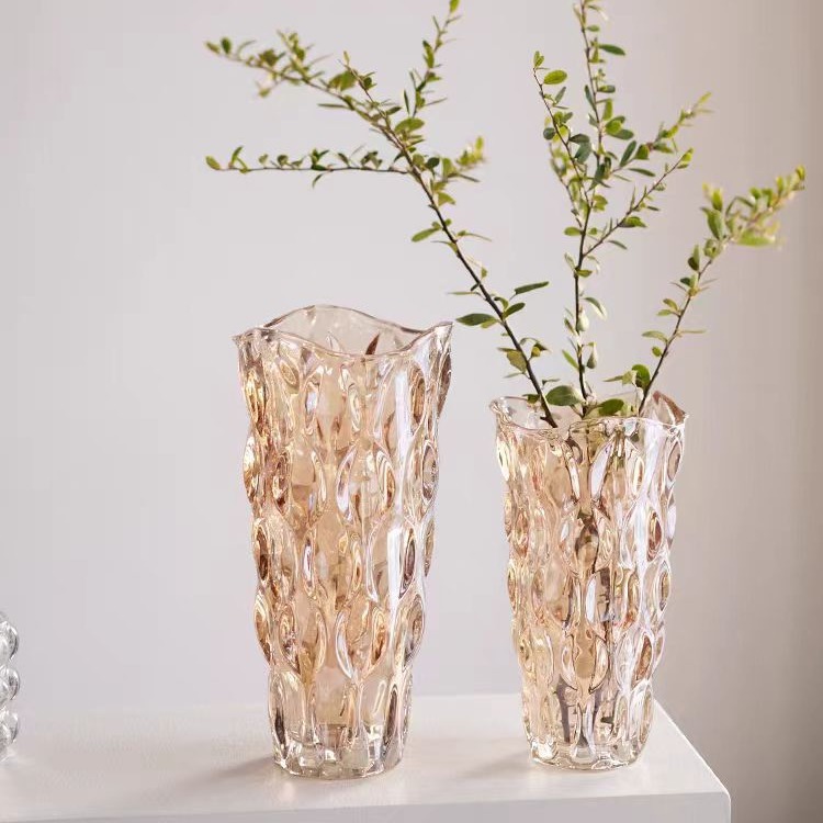 American lucid crystal glass vase, living room model room, hotel bedroom flower arrangement decorative vessel, display piece craftsmanship Specification image