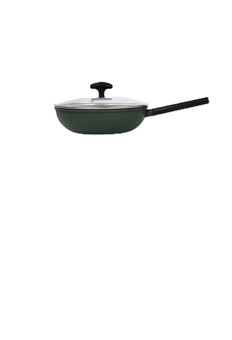 This is a non-stick wok made of wheat rice stone, a household cooking wok, and a 28CM flat pan for stir-frying Application Scenario