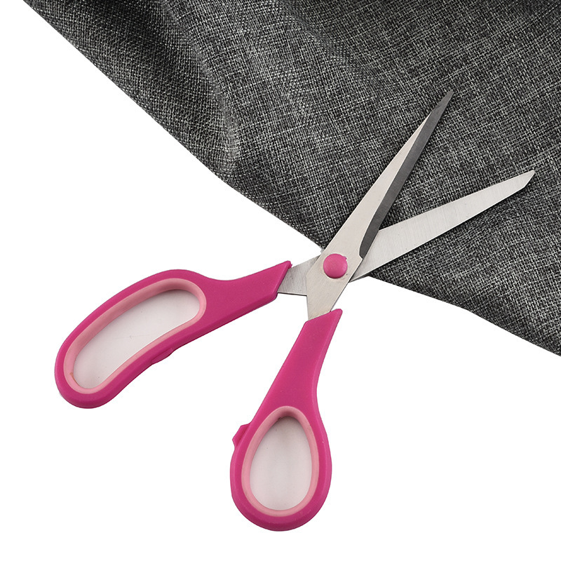 Factory direct sales of stainless steel scissors, rubber scissors, student stationery, office art scissors, hand scissors, household tailor scissors details Picture