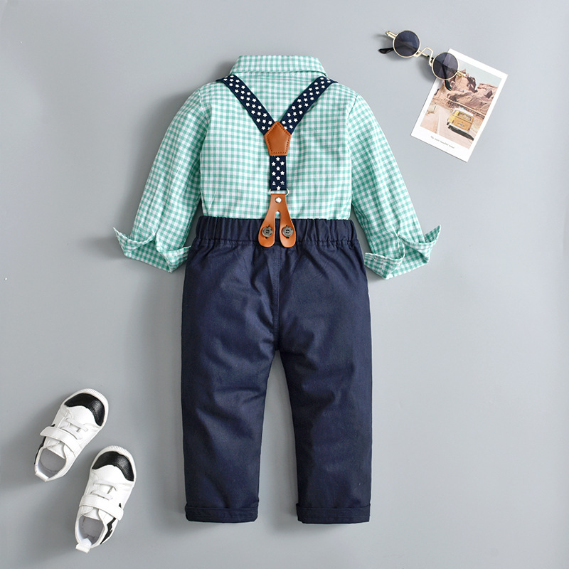 Wholesale children's clothing, one-piece consignment, Korean-style two-piece sets, summer and autumn boys' long-sleeved baby clothes details Picture