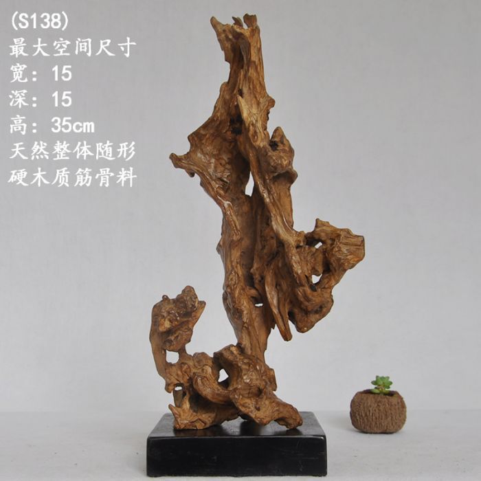 Natural Dead Wood With Marble Base Root Carving Home Club Soft Decorative Arts And Crafts Table Table Decoration Specification drawing