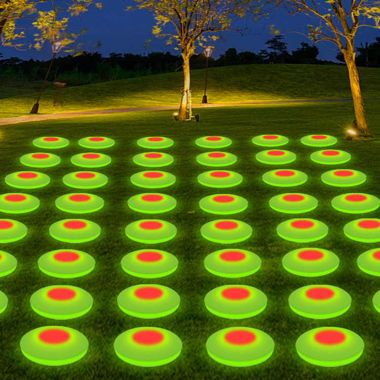 led circular stage lights, colored running floor tile lights, outdoor waterproof dancing interactive sensor music illuminated floor lights Application Scenario