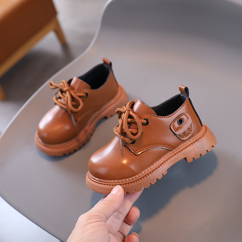 New Spring 2024 Children's leather shoes: Simple British-style small and medium-sized children's leather shoes with straps for boys Specification image