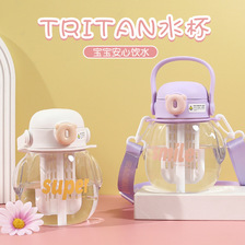 Tritan水杯创意女生大肚子水杯清新简约大容量杯子吸管杯学生礼品