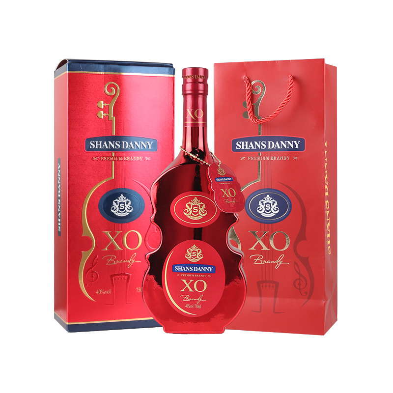 French Imported Wine Plated Red Bottle Violin Style Xo Brandy Gift Box Wholesale Group Purchase Factory Direct Xo Item Picture