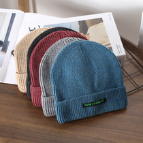 P4 Korean version Japanese female autumn and winter stick cloth rolled edge knitted hat outdoor men's warm ear protection student couple woolen hat