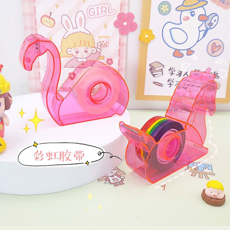 Creative Flamingo Tape Cutter Wholesale student hand ledger Unicorn tape machine desktop multifunctional tape seat Application Scenario