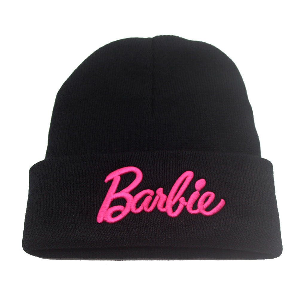 Cross Border Fall/Winter Barbie Letter Three-Dimensional Embroidered Knitted Hat For Men And Women Warm Outdoor Woolen Hat Item Picture